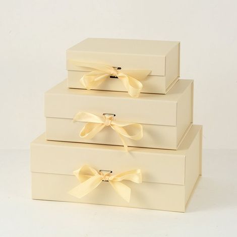 Eine wunderschön gestaltete elegante faltbare Geschenkbox mit Deckel Magnetverschluss und Schleife perfekt für Hochzeiten Geburtstage und alle 34 34 (1/5)