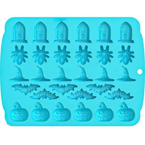 Moule En Silicone - Pour Bonbons Chocolat Savon Maison Glace Cubes Bougies Cire - Forme Halloween - Lot De 1 (1/5)