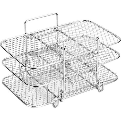 Grille de refroidissement à 3 niveaux pour la cuisson, le rôtissage, le grillage, le séchage, passe au four, argent (3 niveaux) (1/4)