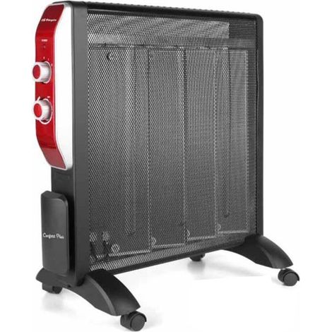 Radiador eléctrico Orbegozo 2000W, Estufa de Mica, Calefactor con Termostato regulable, seguridad antivuelco, negro