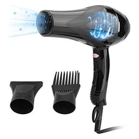 Sèche-cheveux Professionnel 3000W. Seche Cheveux à Séchage Rapide. Température Ionique Négative et Constante. Sèche Cheveux 3 Niveaux de Températures et 2 Vitesses. avec 2 Buses. pour Salon Ma