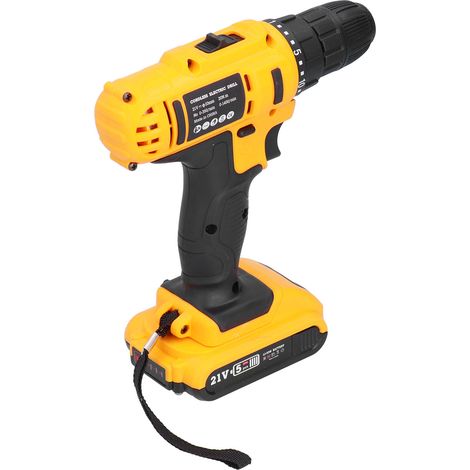 Perceuse-visseuse multifonction sans fil au lithium 21 V, rechargeable, compatible avec les appareils UE 100-240 V. (1/5)