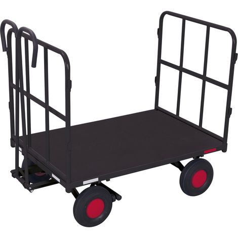 Cordes Handpritschenwagen mit 2 Rohrgitterwänden RAL 7016 (1/3)