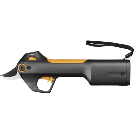 Sécateur electrique Fiskars à batterie intégrée 8V-4 Ah, autonomie 3000 coupes, diamètre coupe 25mm.Ultra léger (880g). Chargement via cable USB-C inclus.