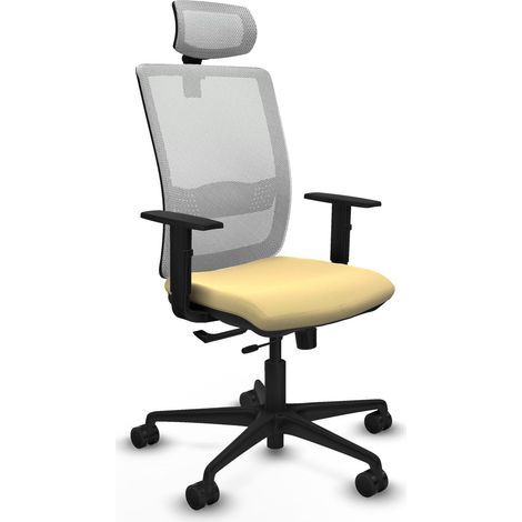 Silla de oficina piqueras y crespo Haches crema cuero sintético (1/2)