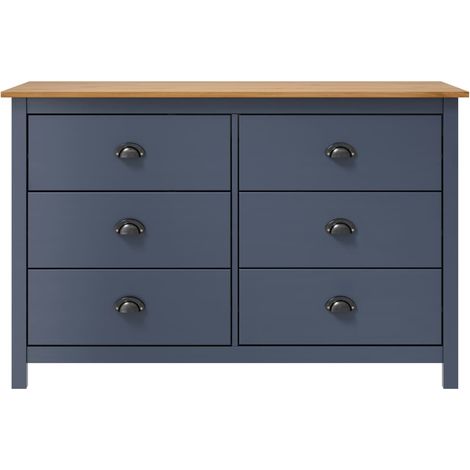GBLY Sideboard Hill Grau 125x40x80 cm Massivholz Kiefer (1/5)
