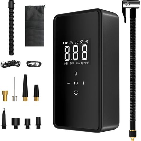 Tragbarer Doppelmotor-Luftkompressor, bläst 3x schneller auf, integrierte Luftpumpe mit Druckerkennung (150 PSI), 6000 mAh und DC 12 V Reifenfüller für SUP, Kajak, Auto, Motorrad, Fahrrad, Ballon, Rei (1/5)