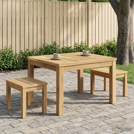 vidaXL Mesa de centro Blanco 49 x 60,5 x 36 cm Madera de Acacia Sólida (1/5)