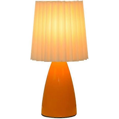 Bedside lamp with pleated fabric shade, 3 adjustable color temperatures Cone vase lamp (1/5)