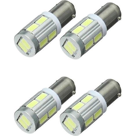 ampoules LED universelles Ba9s H6W 10 SMD pour feux de position latéraux, sans erreur Canbus, blanc 6000K (1/4)