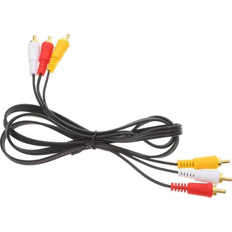 Câble Audio Vidéo 3 Paires 1, 5m eurs Lotus Plaqués Or  3 Interfaces, Fiche 3, 5mm, Couleur Rouge, Compatible MP3 et CD, Blindage Complet, pour Ordinateur et Audio (1/5)