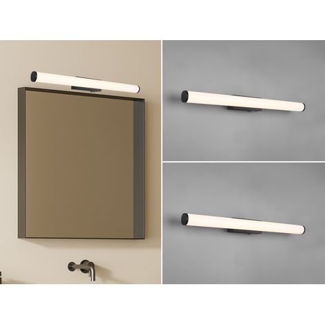LED Bad Wandleuchten 2er Set mit Schalter Schwarz - Spiegelleuchten, Breite 60cm (1/5)