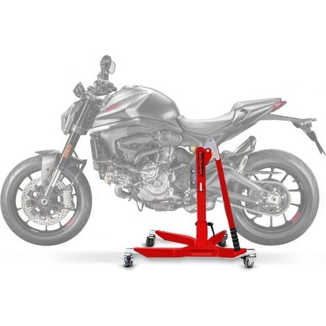 Béquille d'atelier centrale - CONSTANDS - Ducati Monster 937 (2021-2025) - 300 kg - Plaque d'adaptation - Pliable