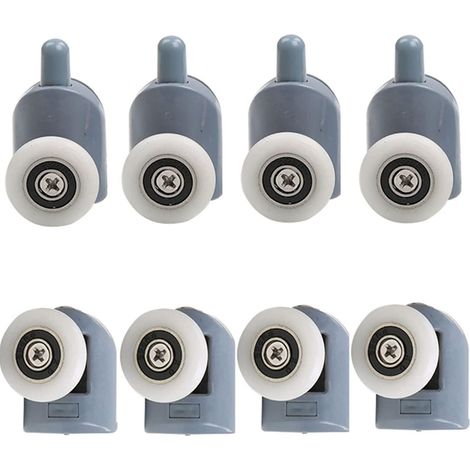 Roulettes de porte de douche, lot de 8, diamètre 23 mm, pour cabines de douche