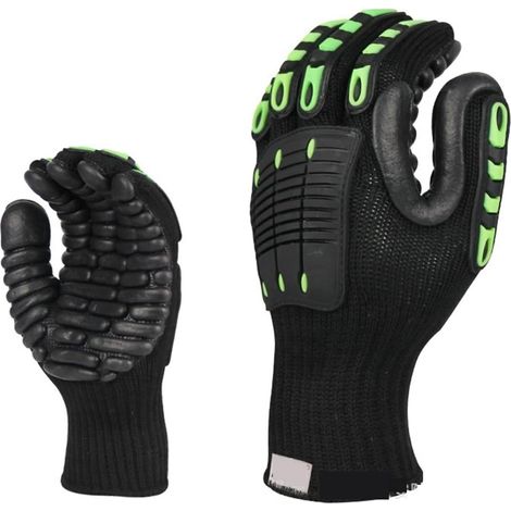 Gants résistants aux coupures, Gant de travail de sécurité anti-vibration résistant aux coupures Gants de travail de l'industrie mécanique s'appliquent à la sculpture sur bois, à la menuiserie et au t (1/5)