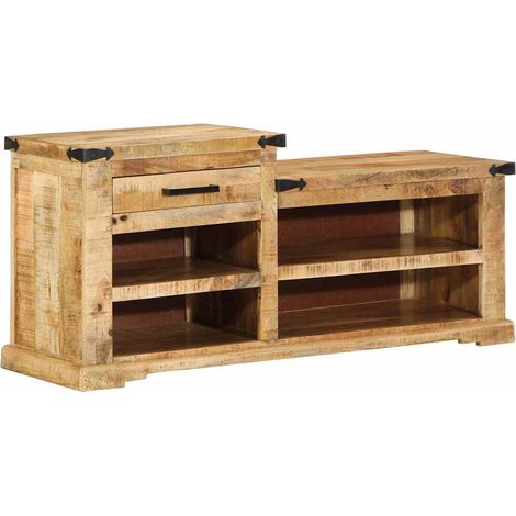 Banc intérieur avec tiroir Marron 110 x 35 x 50 cm Manguier brut fr9642 - Maison La Vie (1/5)