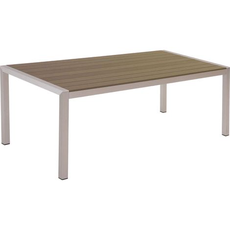 Tavolo da Pranzo Struttura in Alluminio Anodizzato Marrone per 6 Persone 180 x 90 cm Vernio