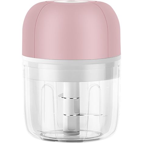Mini Hachoir Électrique - 100 ml - Motorisé Sans Fil - Pour Ail Légumes Fruits - ABS + Acier Inoxydable - Charge USB - 252 g (1/5)