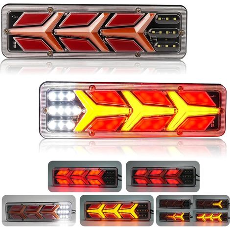 Luz trasera del parachoques trasero para coche, remolque, camión, intermitente trasero para coche, luces traseras para camión, autobús, piezas, luz trasera, intermitentes traseros (2 unidades) (1/5)