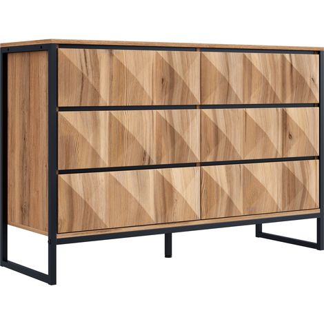 Moderner Schuhschrank schwarz in Holzoptik mit Metallgestell 120 x 40 x 80 cm (1/5)