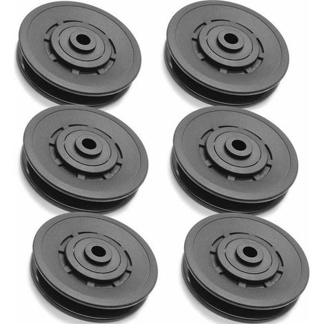 – Poulie musculation nylon 90 mm – Capacité 220 kg – Diamètre de corde 7 mm – Roulement à billes pour systèmes de levage – Lot de 6 pièces (1/5)