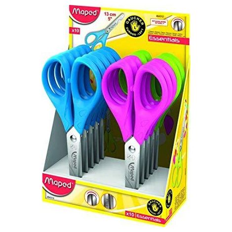 MAPED TIJERAS ESCOLARES 13CM ESSENTIALS ZURDOS SIMÉTRICAS C/SURTIDOS