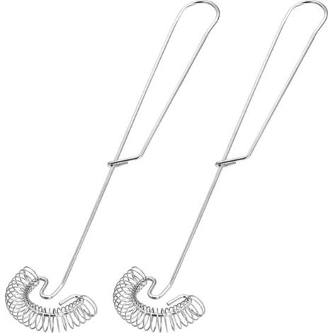 Set di 2 fruste a molla lunghe in acciaio inox 430 (28 cm), ideali per mescolare uova, latte, caffè, salse e dolci fatti in casa. (1/4)
