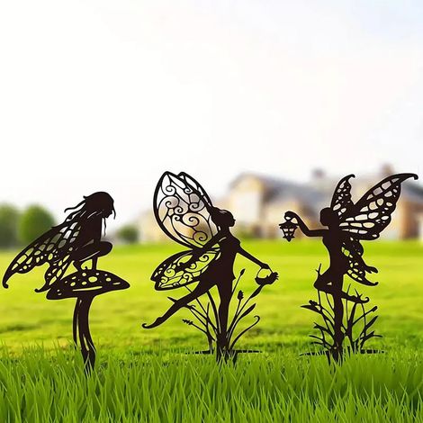 Confezione da 3, decorazione da giardino in metallo, adatta per patio, giardino, prato, decorazione da esterno, regali per aiuole (1/5)