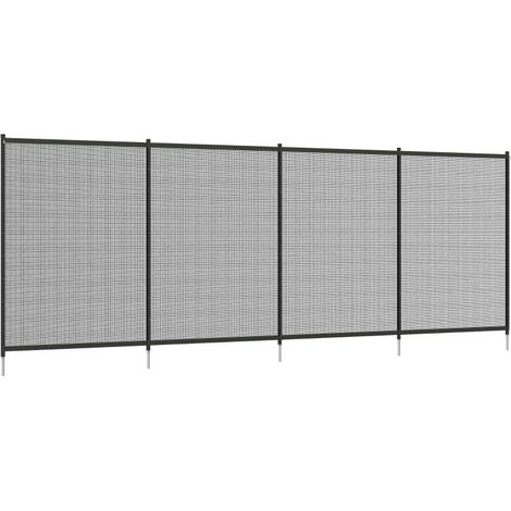 Clôture de sécurité pour piscine 4 panneaux en aluminium et textilène, protection enfant, dimensions 365 × 126 cm, couleur noire