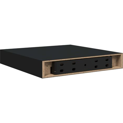 Schweberegale 2 Stk. Schwarz 23x23,5x3,8 cm MDF vidaXL