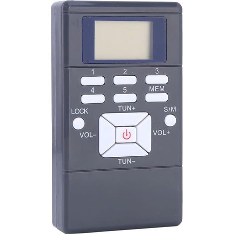 Radio AM FM portátil, mini radio de bolsillo, receptor con procesamiento de señal digital, función de memoria (gris) (1/5)