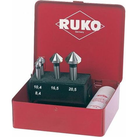 Set di svasatori conici RUKO HSS 90° per alluminio, DIN 335, 4 pezzi. (1/2)