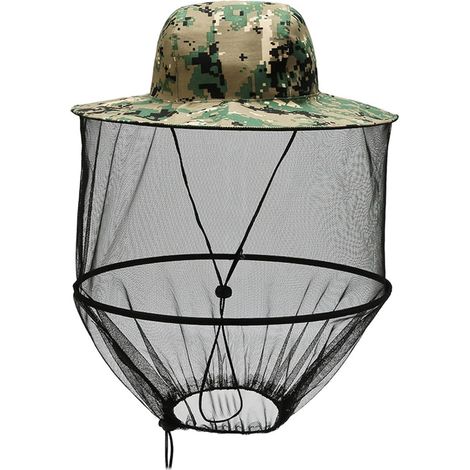 Mosquito Net Beekeeper Hat with Veil Outdoor Gardening Jungle Fishing Foldable (1/5)