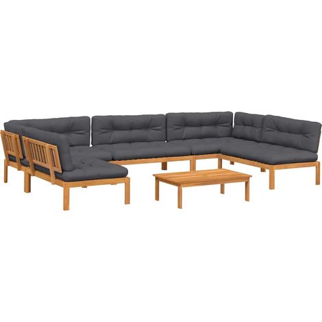 Maison Exclusive - Set Divano Pallet da Giardino 6 pz con Cuscini Massello Acacia (1/5)