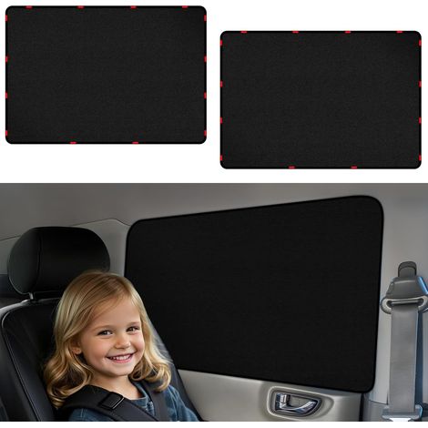 Pare Soleil Voiture Magnétique, Pare Soleil Voiture Bébé Anti-UV, Protège les Enfants et les Animaux de Compagnie Sur la Banquette Arrière,Protection des Données, 2 Paquets, 3 Tailles,10054cm (1/5)