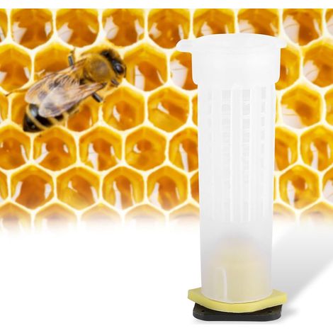 CSPARKV 10 Cages à Rouleaux Plastique, Kit de Coupe d'élevage d'abeilles de Reine Cages Apiculture Outil Equipment (10 x Roller Cages) (1/4)