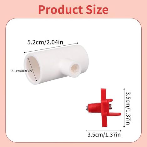 Water Bottle Nipples PVC T Connections Drinking System for Hens Ducks Quail Geese Poultry (1/4)
