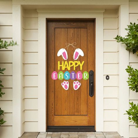 Decoraciones de Pascua, adornos para puertas, adornos de conejitos de Pascua, decoraciones. (1/2)