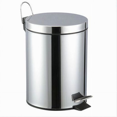 TRADE SHOP - Pattumiera In Acciaio A Pedale 3lt Bidone Cestino Spazzatura Differenziata 87441 -