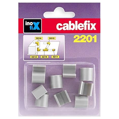 MAGLIE DRITTE PER CABLEFIX GRIGIO METALLICO (BLISTER 10 UNITÀ) INOFIX 2201