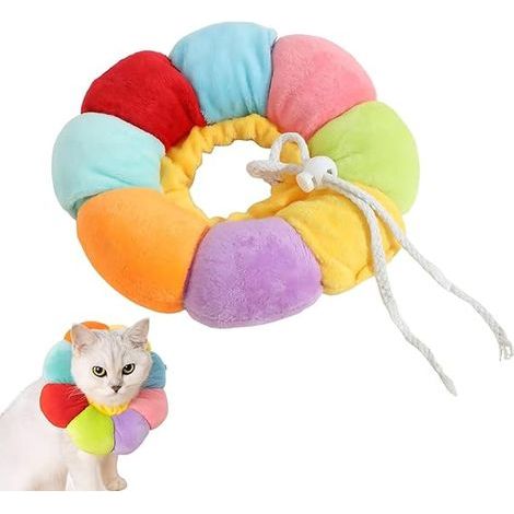 Collerette Chat Anti Léchage Multicolore, Collier Élisabéthain Taille S Pour Chats Collier Médical Post-Opératoire Souple 1 Pièce (1/5)