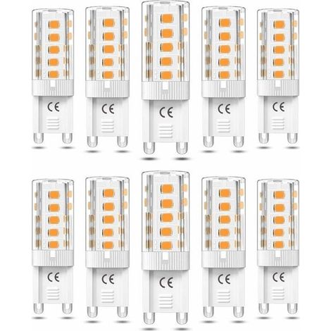 Ecleanfy - Pack 10 Ampoules LED G9 5W 3000K Blanc chaud 300 lm équiv. 40-50W AC110-220V culot G9 (1/4)