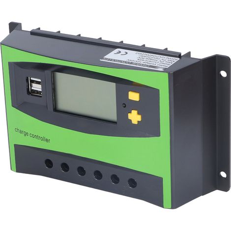 Contrôleur de charge solaire 40 A 12 V/24 V, étanche, avec grand écran et deux ports USB. (1/5)