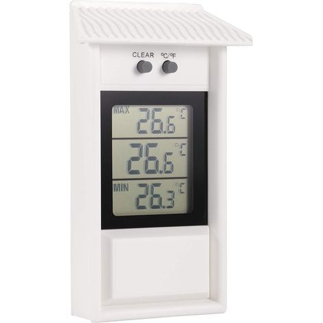 Thermomètre de Serre, Moniteur de Thermomètre Numérique à Effet de Serre Numérique Min Étanche Résolution de 0,1 ° C, Plage de Température de -20 à 50 ° C, Alimenté par Batterie Murale (Blanc) (1/5)