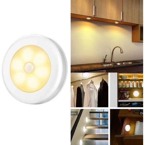 LED-Nachtlicht mit Bewegungsmelder, Schrankbeleuchtung, Babybeleuchtung, warmweiß