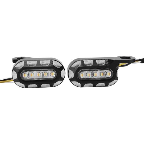 Clignotant Moto Feu Indicateur de Direction Jaune Étanche Universel 12V Noir + Blanc + Argent (1/5)