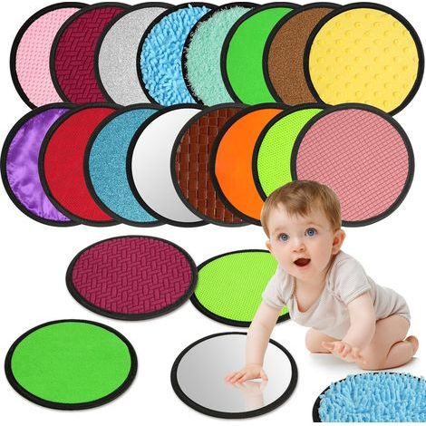 Sensorische Spielmatte für Babys, Sensorische Matte für Kinder mit Autismus, 16 hochwertige, rutschfeste Sensorikplättchen, Kissen (1/5)