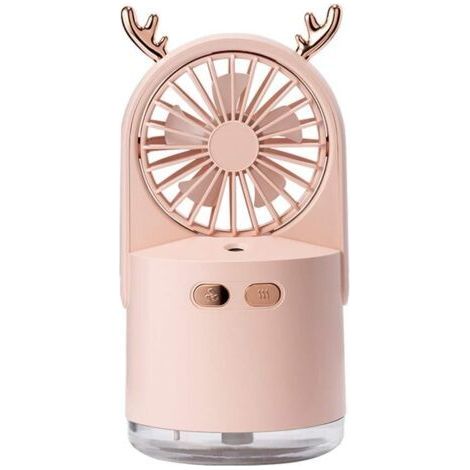 Portable Desktop Cooling USB Rechargeable Fan (Pink) (1/5)