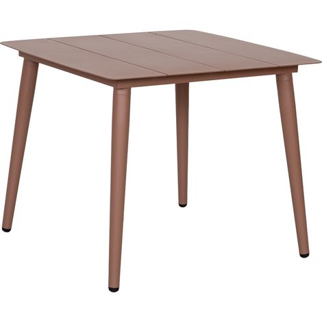 Mesa de aluminio marrón 90x90x75h cm (1/5)