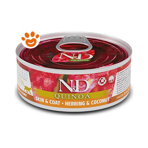 Farmina Cat N&D Quinoa Skin&Coat Aringa e Cocco - Farmina Cat N&D Quinoa Skin&Coat Aringa e Cocco - Lattina Da 80 Gr